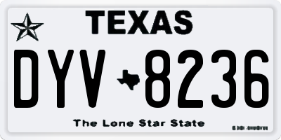 TX license plate DYV8236