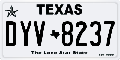 TX license plate DYV8237