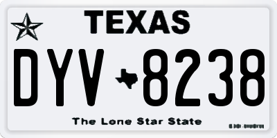 TX license plate DYV8238