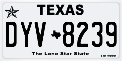 TX license plate DYV8239