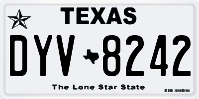 TX license plate DYV8242
