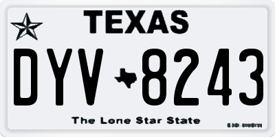 TX license plate DYV8243