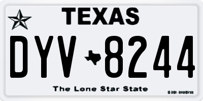 TX license plate DYV8244