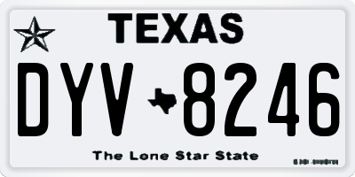 TX license plate DYV8246