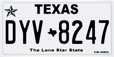 TX license plate DYV8247