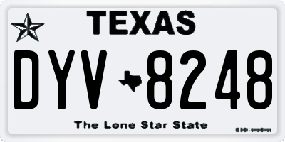 TX license plate DYV8248