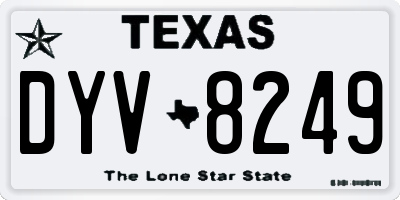 TX license plate DYV8249