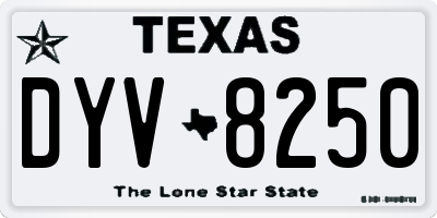 TX license plate DYV8250
