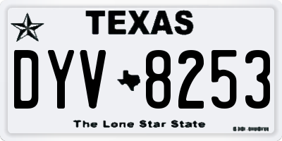 TX license plate DYV8253
