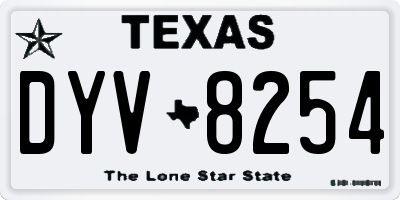 TX license plate DYV8254