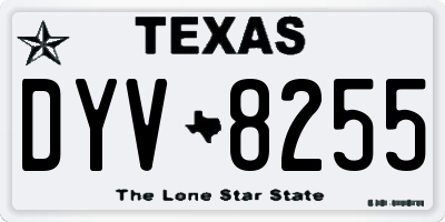 TX license plate DYV8255