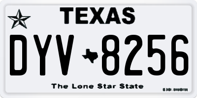 TX license plate DYV8256