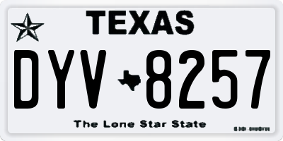 TX license plate DYV8257