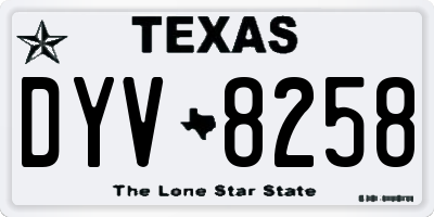 TX license plate DYV8258