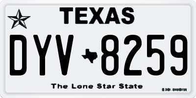 TX license plate DYV8259