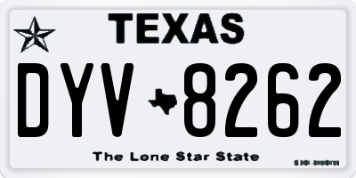 TX license plate DYV8262