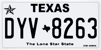 TX license plate DYV8263
