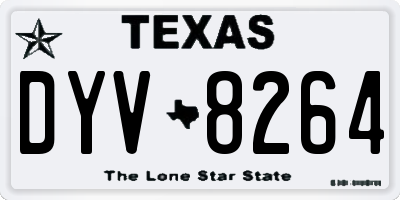 TX license plate DYV8264