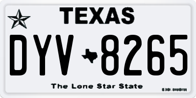 TX license plate DYV8265