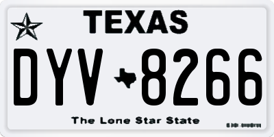 TX license plate DYV8266