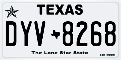 TX license plate DYV8268