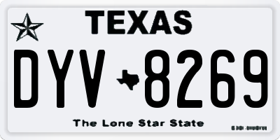 TX license plate DYV8269