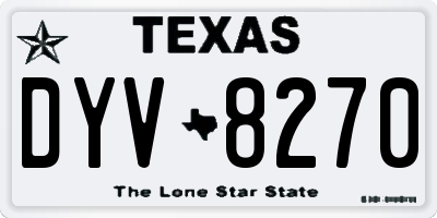 TX license plate DYV8270