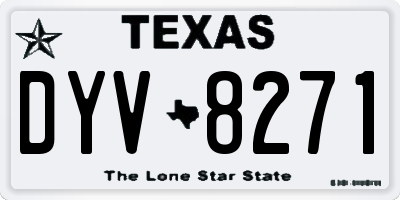 TX license plate DYV8271