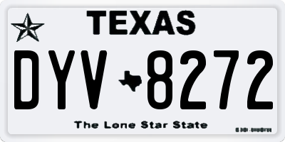TX license plate DYV8272
