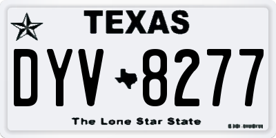 TX license plate DYV8277
