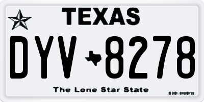 TX license plate DYV8278
