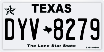 TX license plate DYV8279