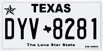 TX license plate DYV8281