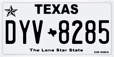 TX license plate DYV8285