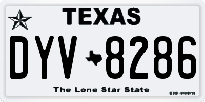 TX license plate DYV8286