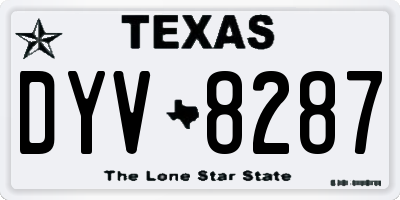 TX license plate DYV8287