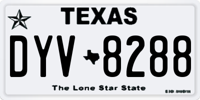 TX license plate DYV8288