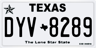 TX license plate DYV8289