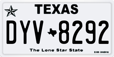 TX license plate DYV8292