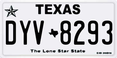 TX license plate DYV8293