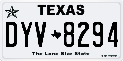 TX license plate DYV8294