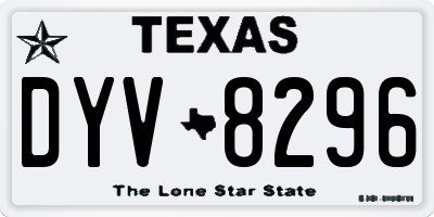 TX license plate DYV8296