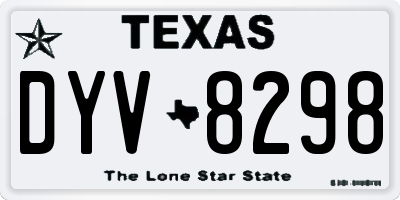 TX license plate DYV8298