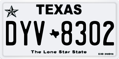 TX license plate DYV8302