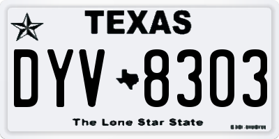 TX license plate DYV8303