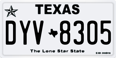 TX license plate DYV8305