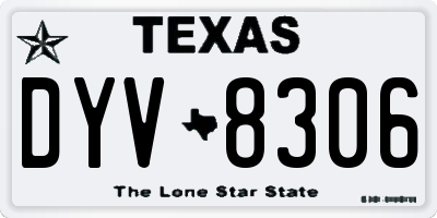 TX license plate DYV8306