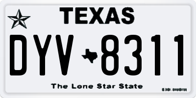 TX license plate DYV8311