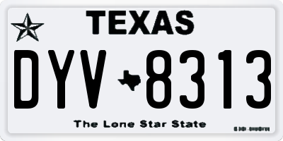 TX license plate DYV8313