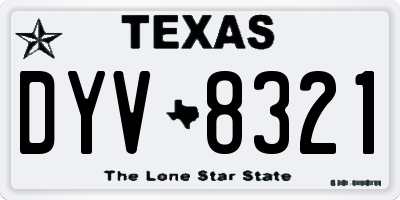 TX license plate DYV8321